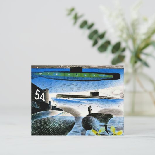 荒れ果てた違う – 潜水艦の側面 ポストカード (スタンド正面)