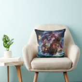 荒れ狂う夕暮れの海賊船 クッション (椅子)