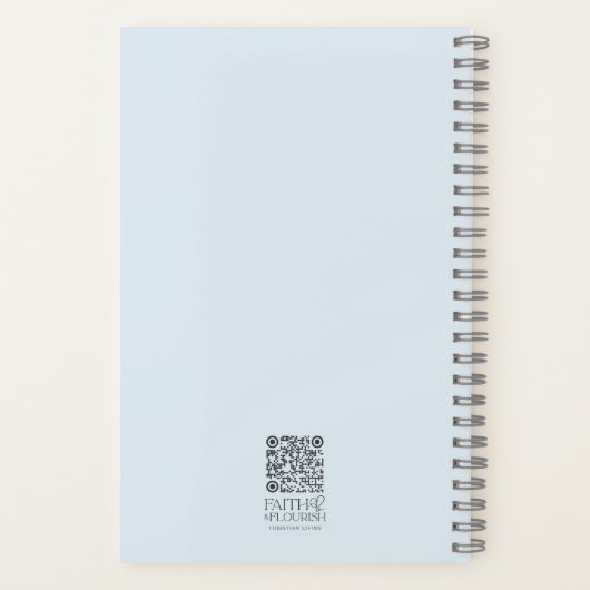 荒れ狂う水の聖句に十字架を付パーソナライズされたける ノートブック (裏面)