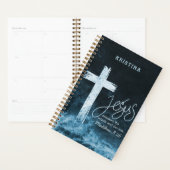 荒れ狂う水の聖句に十字架を付パーソナライズされたける プランナー手帳 (ディスプレー)