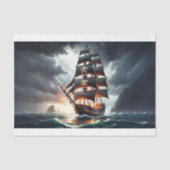 荒れ狂う波や海を海賊が巡る 薄葉紙 (正面)