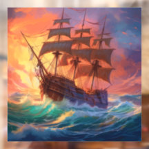 荒れ狂う海で船を航行する