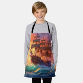 荒れ狂う海で船を航行する エプロン (着用した状態)