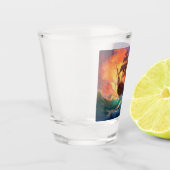 荒れ狂う海で船を航行する ショットグラス (左)