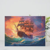 荒れ狂う海で船を航行する シーズンカード (スタンド正面)