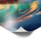 荒れ狂う海で船を航行する フォトプリント            (角)