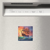 荒れ狂う海で船を航行する マグネット (インサイチュ (食洗機))