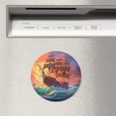 荒れ狂う海で船を航行する マグネット (インサイチュ (食洗機))