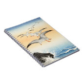 荒れ狂う海の上の五羽のカモメ、コソン、バードアート ノートブック (右側)