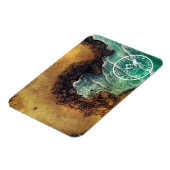 荒れ狂う海の崖マグネット マグネット (左側)