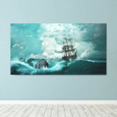 荒れ狂う海 キャンバスプリント (インサイチュ (ウッドフロア))