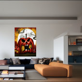 荒れ狂う赤いカボチャ | AIアートポスター ポスター