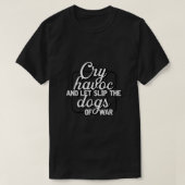 荒れ狂ってスリップまたは滑ること戦争の禍を放つ Tシャツ (デザイン正面)