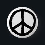 荒削りの平和のシンボル 缶バッジ<br><div class="desc">大きな手描きの平和記号。チョークエフェクトオリジナルから作成され、大きなベクトルグラフィックに変換され、最大の衝撃を与えます。</div>