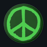 荒削り平和シンボル – 緑の影 マグネット<br><div class="desc">チョーク効果オリジナルから作成され、最大の影響を与える大きなベクトル図形に変換された大きな粗い手描き平和シンボル。</div>