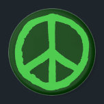 荒削り平和シンボル – 緑の影 マグネット<br><div class="desc">チョーク効果オリジナルから作成され、最大の影響を与える大きなベクトル図形に変換された大きな粗い手描き平和シンボル。</div>