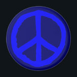 荒削り平和シンボル – 青の影 マグネット<br><div class="desc">チョーク効果オリジナルから作成され、最大の影響を与える大きなベクトル図形に変換された大きな粗い手描き平和シンボル。</div>