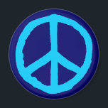 荒削り平和シンボル – 青の影 マグネット<br><div class="desc">チョーク効果オリジナルから作成され、最大の影響を与える大きなベクトル図形に変換された大きな粗い手描き平和シンボル。</div>