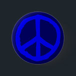 荒削り平和シンボル – 青の影 缶バッジ<br><div class="desc">チョーク効果オリジナルから作成され、最大の影響を与える大きなベクトル図形に変換された大きな粗い手描き平和シンボル。</div>