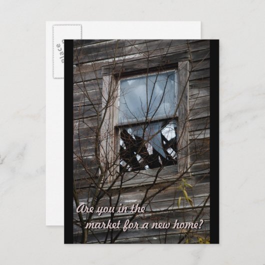荒廃させた古い家のユニークな不動産仲介業者郵便出口カード 案内ポストカード (正面/裏面)
