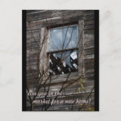 荒廃させた古い家のユニークな不動産仲介業者郵便出口カード 案内ポストカード (正面)