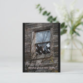 荒廃させた古い家のユニークな不動産仲介業者郵便出口カード 案内ポストカード (スタンド正面)