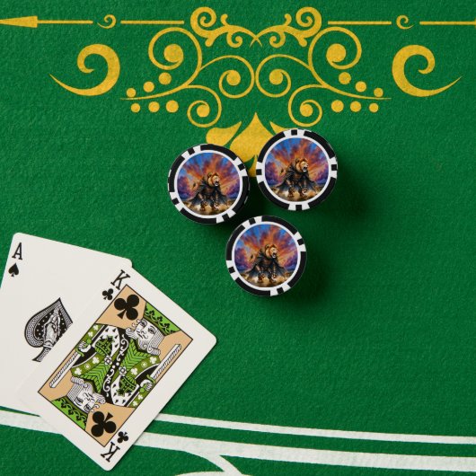 荒廃の地のサイバーライオン ポーカーチップ (ポーカーテーブル (スタック))
