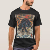 荒波の上のスパイク怪獣 Tシャツ (正面)