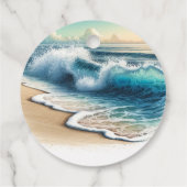 荒波の打ち寄せる海岸の自然派ウェディング フェイバータグ (裏面)