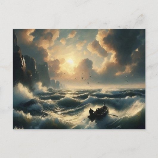 荒波の船 ポストカード (正面)