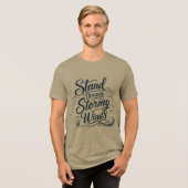 荒波を乗り越えろ ネイビーTシャツ トライブレンドＴシャツ (正面全面)