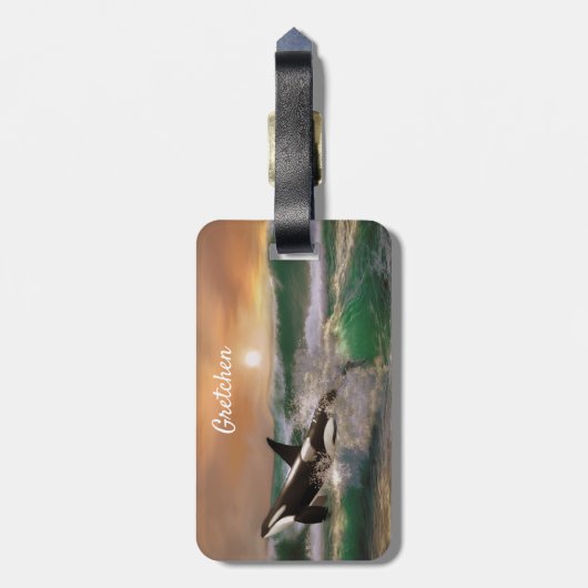 荒海のキラークジラ ラゲッジタグ (裏面縦)