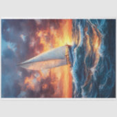 荒海の切り離し絵を描に乗る帆船 薄葉紙 (正面)