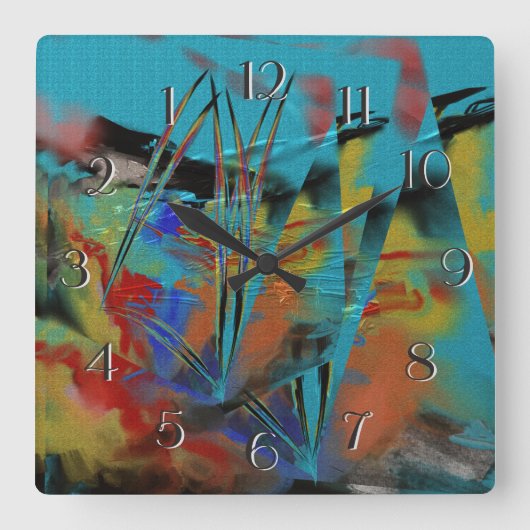 荒海の大きい時計 スクエア壁時計 (正面)