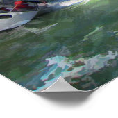 荒海の帆船のマーカースケッチ ポスター (角)