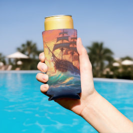 荒海の帆船 スリム缶クーラー