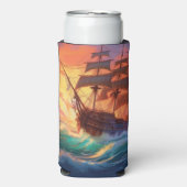 荒海の帆船 スリム缶クーラー (Seltzer正面)