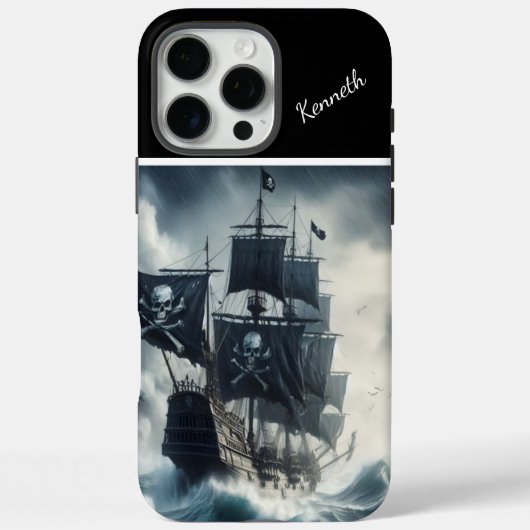 荒海の海賊船 Case-Mate iPhoneケース (裏面)