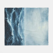 荒海海波 フリースブランケット (正面(横))