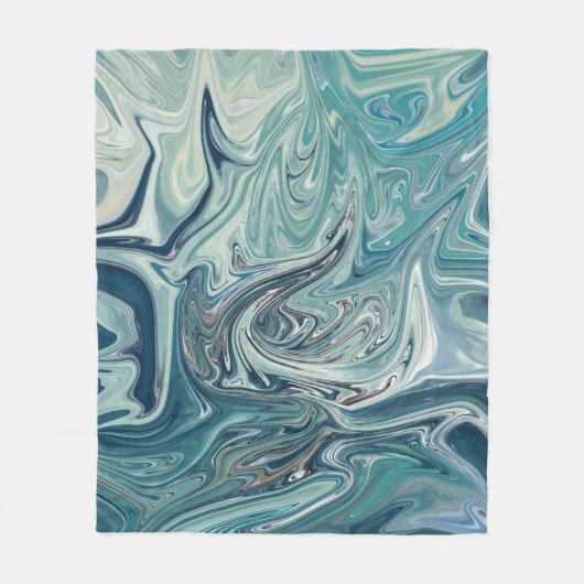 荒海 |海最高の抽象芸術絵画s フリースブランケット (正面)