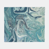 荒海 |海最高の抽象芸術絵画s フリースブランケット (正面(横))