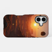 荒涼としたエイリアン砂漠の風景 iPhone 16ケース (裏面横)