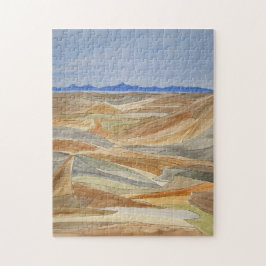 荒涼とした地域水彩ラインアートプリント ジグソーパズル