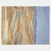 荒涼とした地域水彩ラインアートプリント フリースブランケット (正面(横))