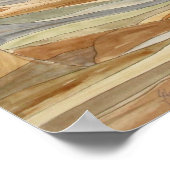 荒涼とした地域水彩ラインアートプリント ポスター (角)