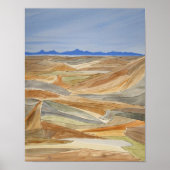 荒涼とした地域水彩ラインアートプリント ポスター (正面)