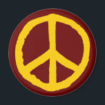 荒涼とした平和のシンボル – ダークマルーンの琥珀 マグネット<br><div class="desc">チョーク効果オリジナルから作成され、最大の影響を与える大きなベクトル図形に変換された大きな粗い手描き平和シンボル。</div>