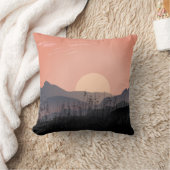 荒涼とした風景の夕日の景色 クッション (ブランケット)