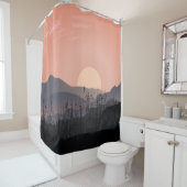 荒涼とした風景の夕日の景色 シャワーカーテン (インサイチュ)
