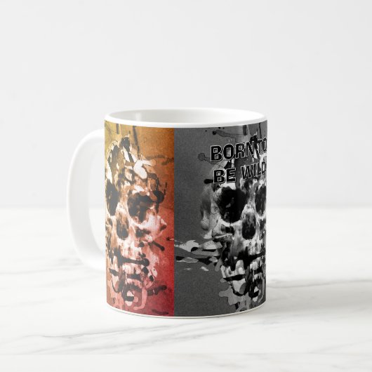 荒生まれれ狂う動揺してスカル コーヒーマグカップ (正面左)